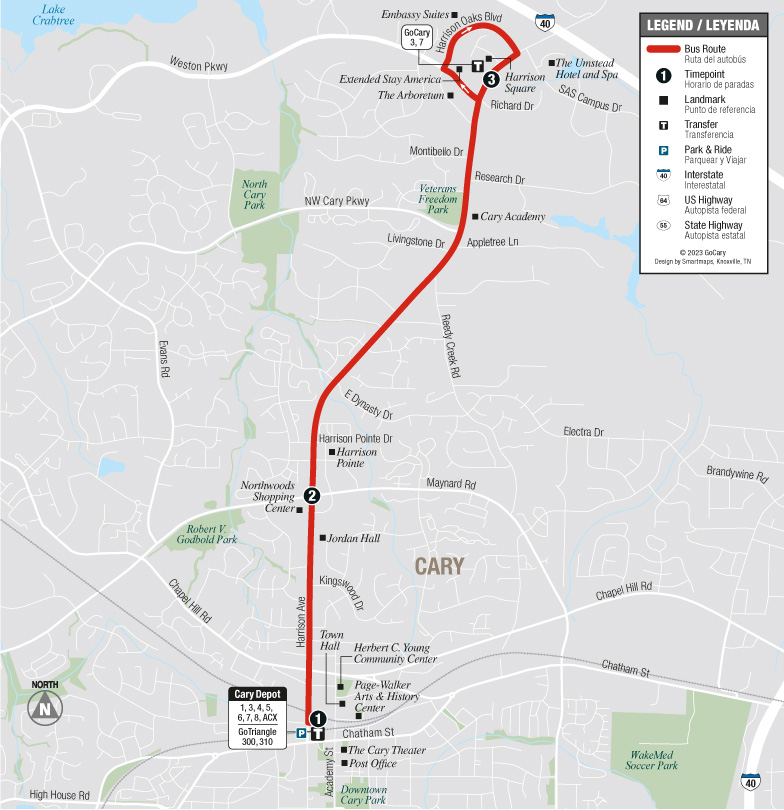 GoCary Route 3 Map