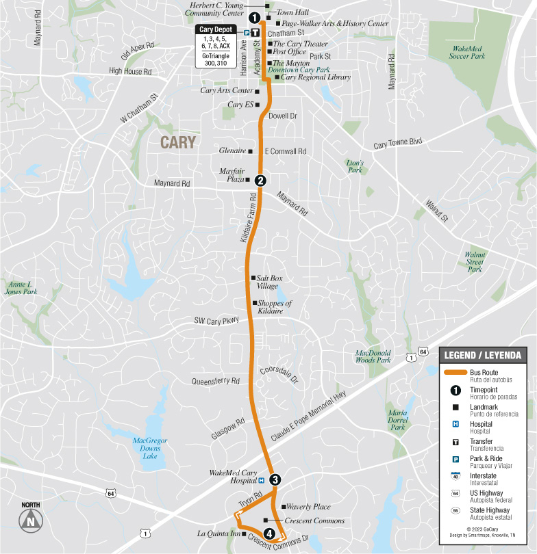 GoCary Route 5 Map