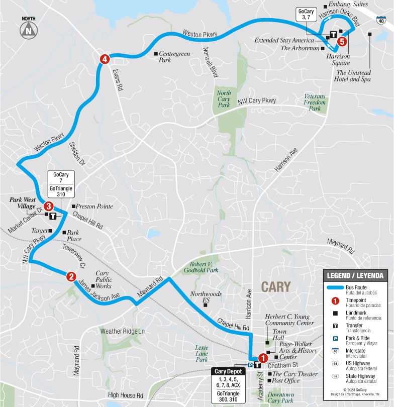 GoCary Route 7 Map