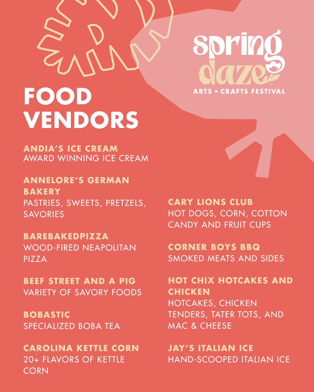 Spring Daze Food Vendors